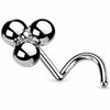 Titanium Nose Screw Triple Ball Cluster Push-In