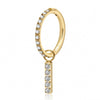 Titanium Ring Zirconia Bar Dangle Clicker