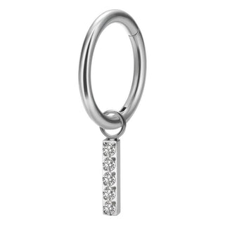 Titanium Ring Bar Dangle Zirconias Clicker