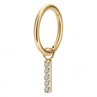 Titanium Ring Bar Dangle Zirconias Clicker