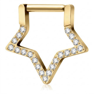 Titanium Ring Star Zirconia Clicker