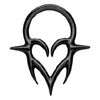 Titanium Ring Tribal Gothic Heart Clicker