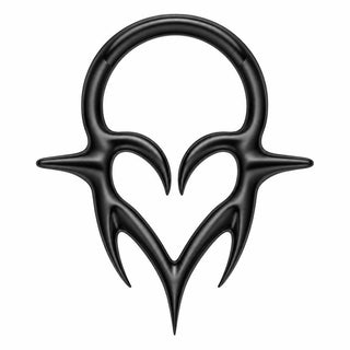Titanium Ring Tribal Gothic Heart Clicker