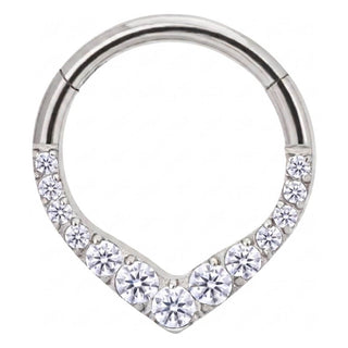 Titanium Ring Triangle Zirconia Clicker
