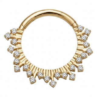 Titanium Ring Sun Zirconia Clicker
