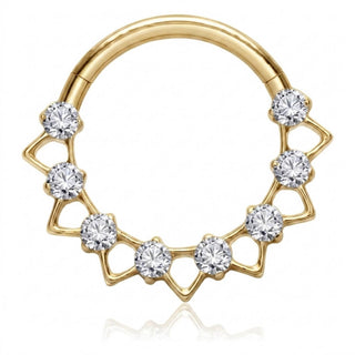 Titanium Ring Triangles Zirconia Clicker