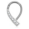 Titanium Ring Teardrop Zirconias Clicker