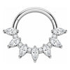 Titanium Ring Marquise Zirconias Clicker