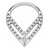 Titanium Ring Triangle Marquise Zirconia Clicker