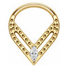 Titanium Ring Triangle Marquise Zirconia Clicker
