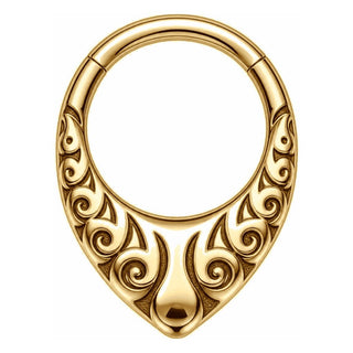 Titanium Ring Tribal Teardrop Clicker