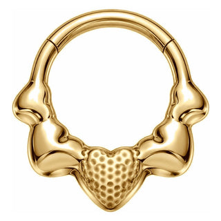 Titanium Ring 5 Hearts Clicker