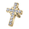 Titanium Top Cross With Clear Stones Internally Threaded