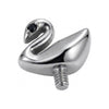 Titanium Top Swan With Black Stone Internally Threaded