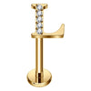 Titanium Labret Initial Letter With Stones Internally Threaded