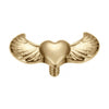Titanium Top Heart With Angel Wings Internally Threaded