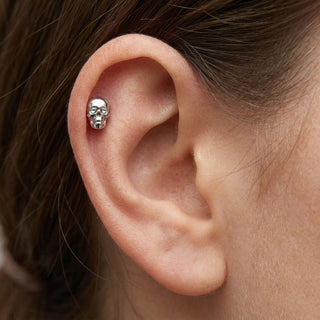 Titanium Top Anatomical Human Skull Internally Threaded
