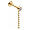 Titanium Labret Zirconia Chain Dangle Internally Threaded