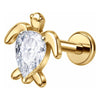 Titanium Labret Turtle Zirconia Internally Threaded