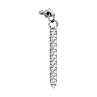 Titanium Top Dangling Paved Stone Spike Internally Threaded