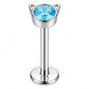 Titanium Labret Cat Zirconia Internally Threaded