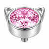 Titanium Top Cat Ears Round Stone Internally Threaded