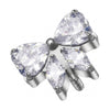 Titanium Top Butterfly With Clear Stones Internally Threaded