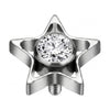 Titanium Top Open Star With Clear Stone Internally Threaded
