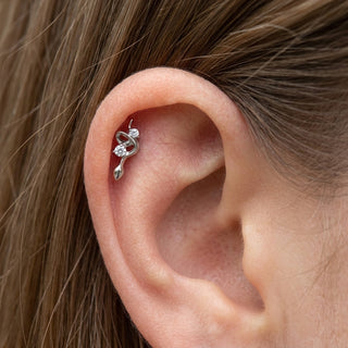 Titanium Top Treble Clef With Stones Internally Threaded – getragen