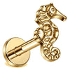 Titanium Labret Seahorse Internally Threaded
