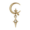 Titanium Top Crescent Moon Dangling Star Internally Threaded