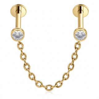 Titanium Labret Chain Zirconia Internally Threaded