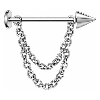 Titanium Labret Spike Double Chain