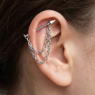 Titanium Labret Spike Double Chain