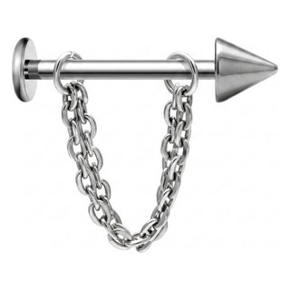 Titanium Labret Spike with Chain