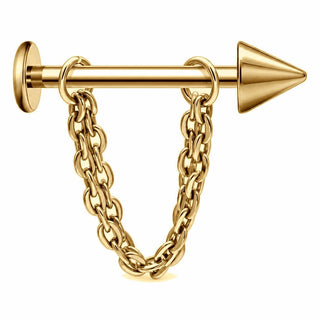 Titanium Labret Spike with Chain