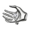 Titanium Top Open Hand With Clear Stone Internally Threaded
