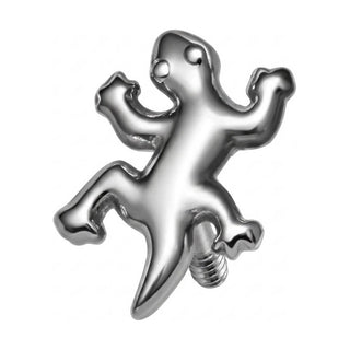 Titanium Top Climbing Gecko Figure Internally Threaded