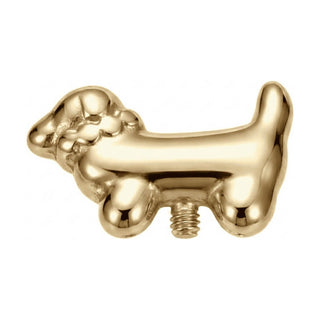 Titanium Top Dachshund Dog With Collar Internally Threaded