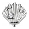 Titanium Top Scallop Shell With Stones Internally Threaded