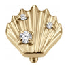 Titanium Top Scallop Shell With Stones Internally Threaded