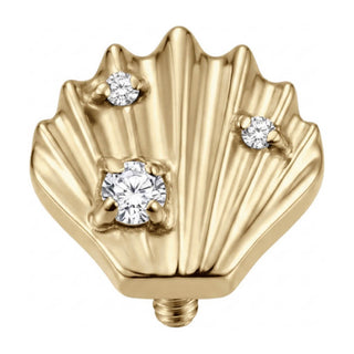 Titanium Top Scallop Shell With Stones Internally Threaded
