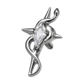 Titanium Top Tribal Swirl Kite Stone Internally Threaded