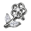 Titanium Top Cutout Flower With Leaves Internally Threaded