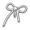 Titanium Top Ribbon Bow With Stone Internally Threaded
