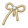 Titanium Top Ribbon Bow With Stone Internally Threaded