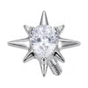 Titanium Top Spiked Pear Stone Star Internally Threaded