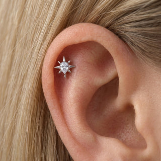 Titanium Top Spiked Pear Stone Star Internally Threaded – getragen