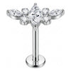 Titanium Labret Marquise Zirconia Cluster Internally Threaded