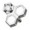 Titanium Top Honeycomb Hexagon With Stone Internally Threaded